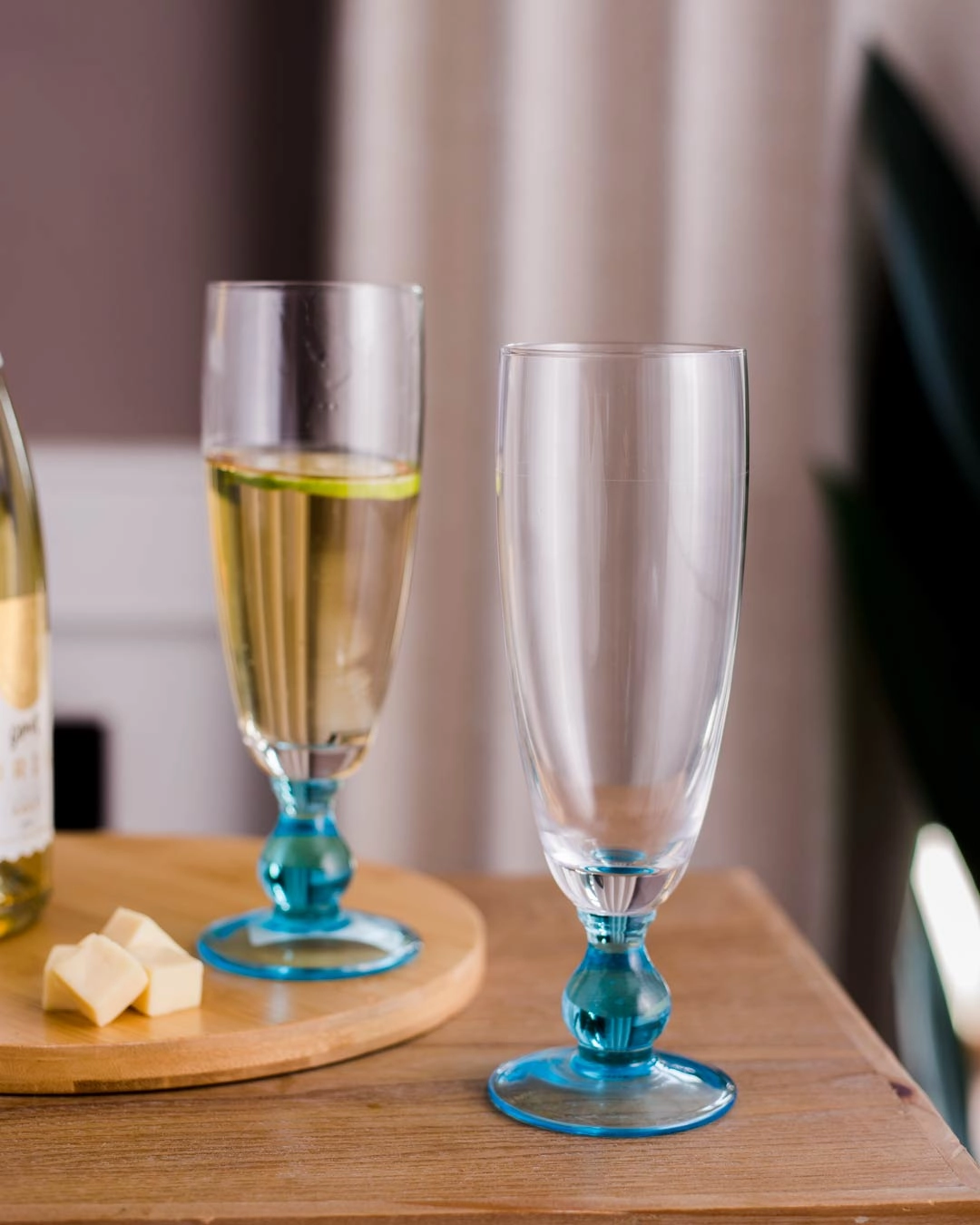 Swirl Blue Champagne Flute - Set of 6