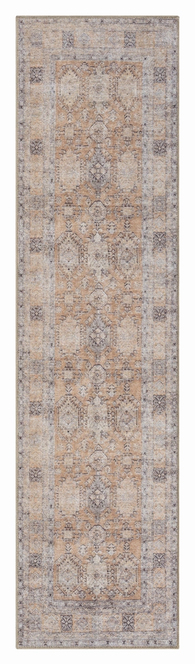 Sydelle Brown and Grey Traditional Distressed Washable Runner Rugmodern color block patchwork rug