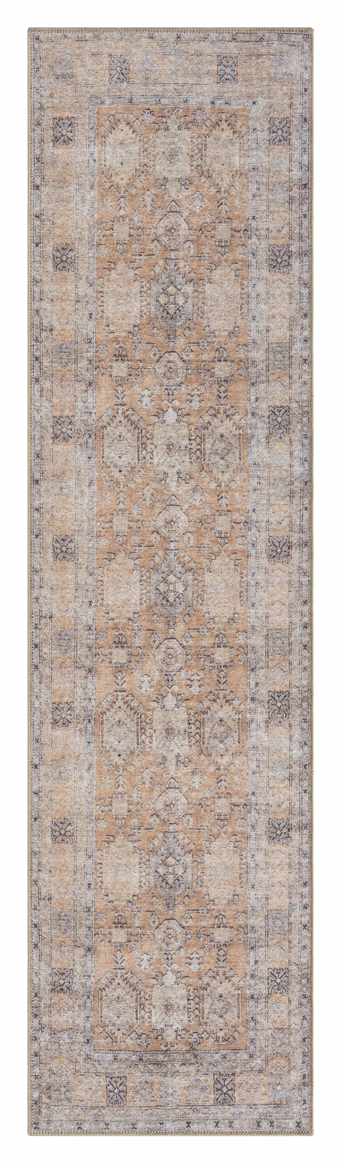 Sydelle Brown and Grey Traditional Distressed Washable Runner Rugmodern color block patchwork rug