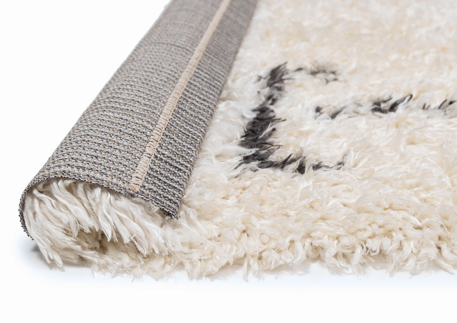 Tabitha Cream & Black Tribal Shag Rug *NO RETURNS UNLESS FAULTY
