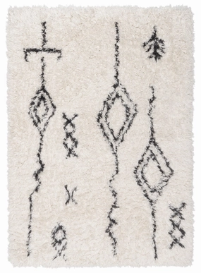Tabitha Cream & Black Tribal Shag Rug *NO RETURNS UNLESS FAULTYmodern color block patchwork rug