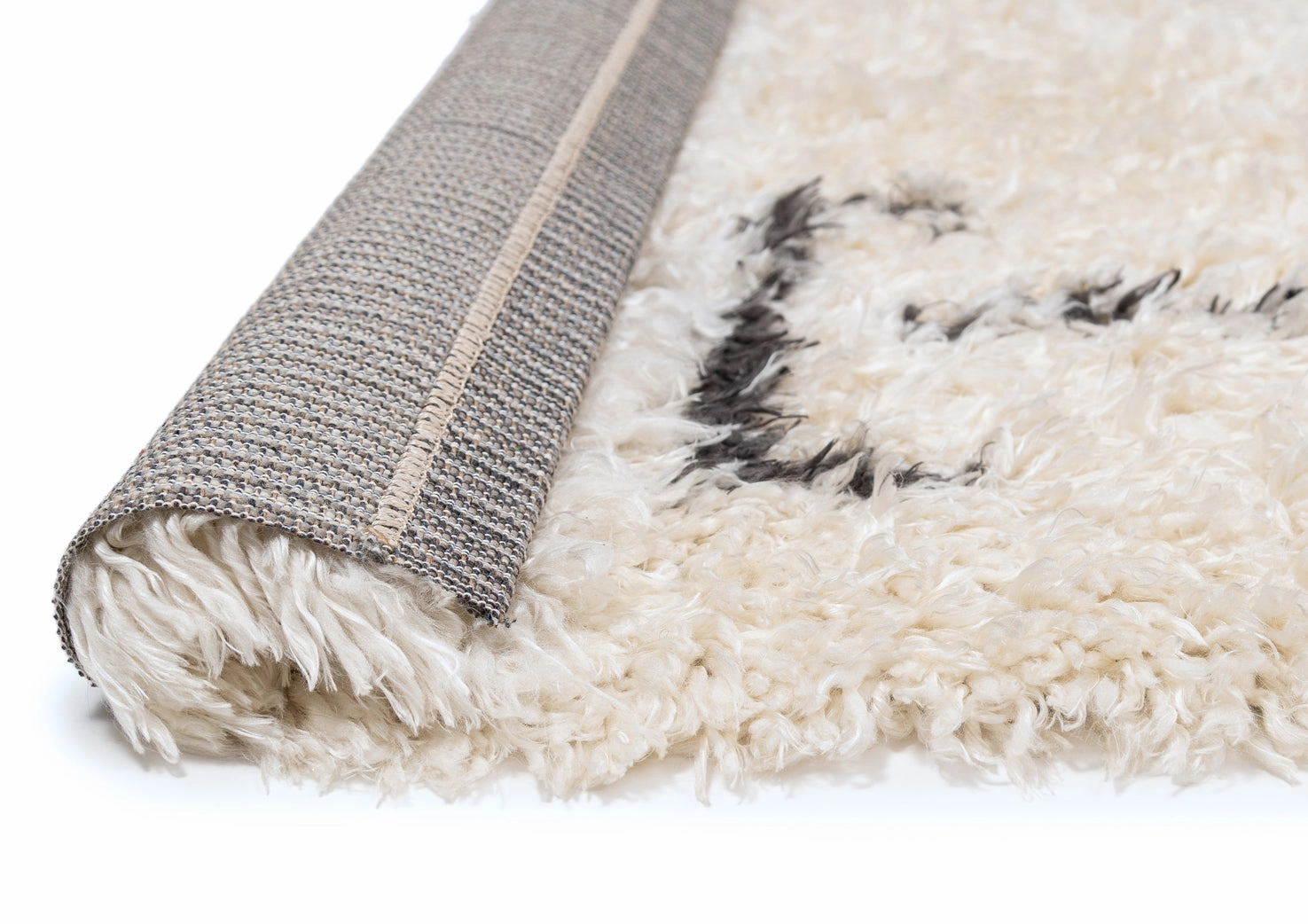 Tabitha Cream & Black Tribal Shag Rug *NO RETURNS UNLESS FAULTY