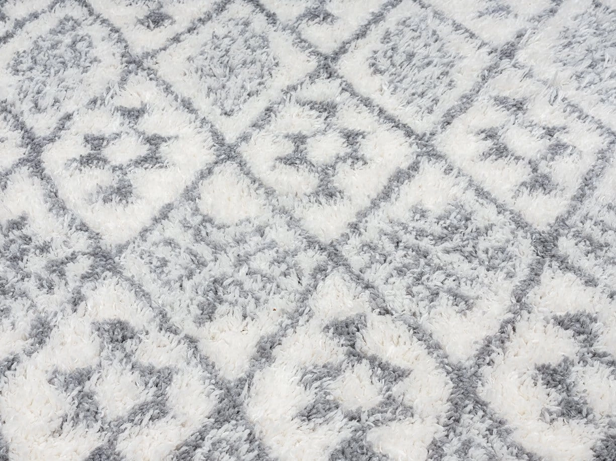 Tahnee Ivory And Grey Tribal Shag Rug *NO RETURNS UNLESS FAULTY