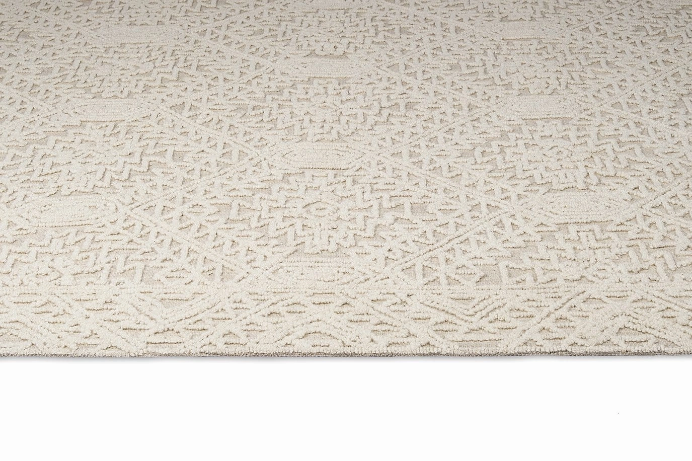 Takalo Beige and Ivory Textured Tribal Rug *NO RETURNS UNLESS FAULTY