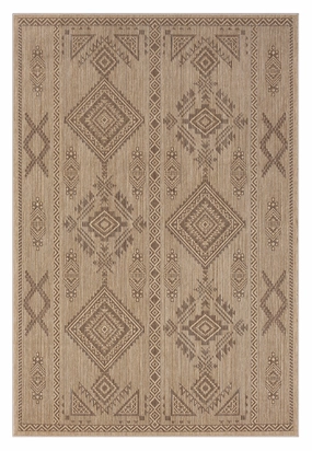 Takha Brown and Beige Tribal Flatweave Indoor Outdoor Rugmodern color block patchwork rug