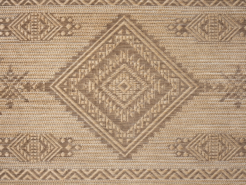 Takha Brown and Beige Tribal Flatweave Indoor Outdoor Rug