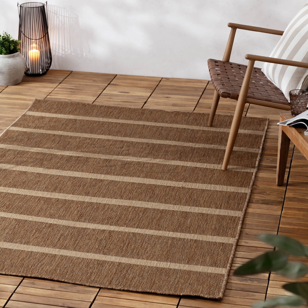 Tala Stripe Jute Effect Indoor/Outdoor Rug Naturalhome decor ,wall decor 