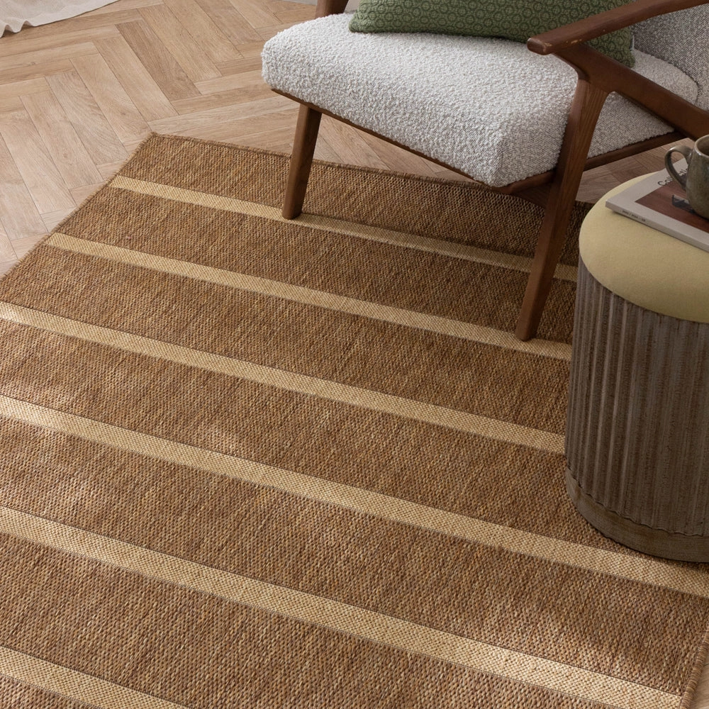 Tala Stripe Jute Effect Indoor/Outdoor Rug Natural