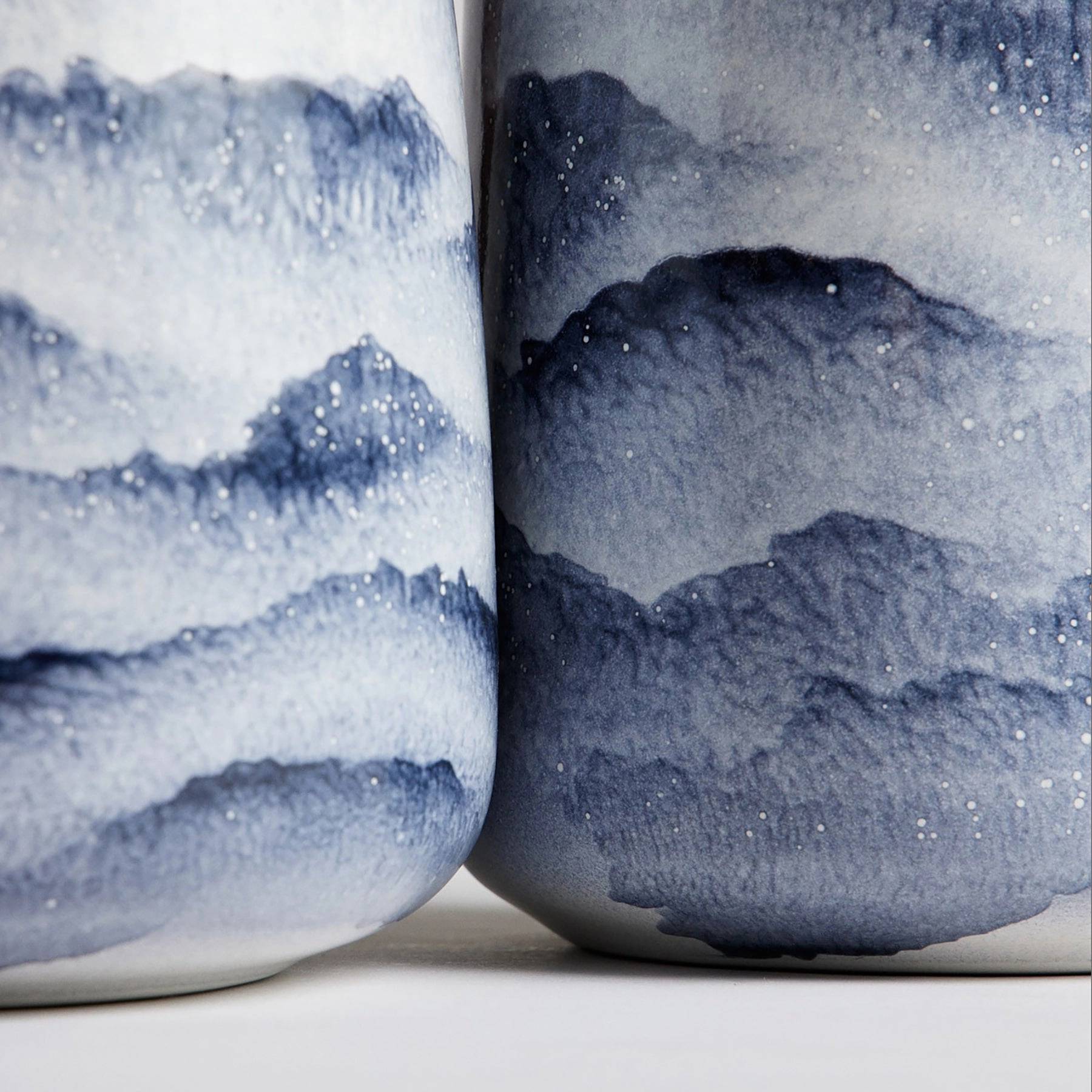 Tall Vase in Midnight and Opaque White Watercolor