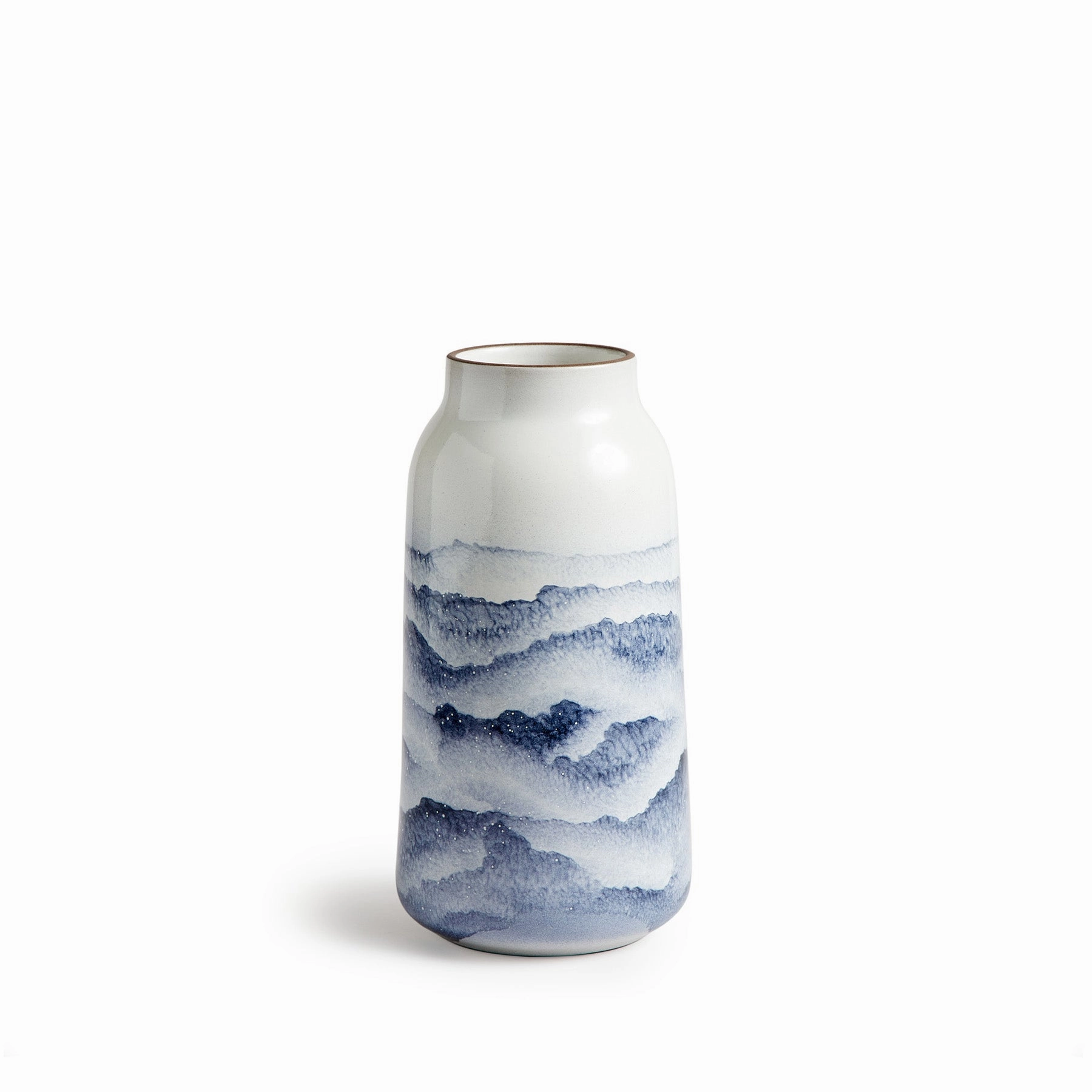 Tall Vase in Midnight and Opaque White Watercolornordic minimalist vase