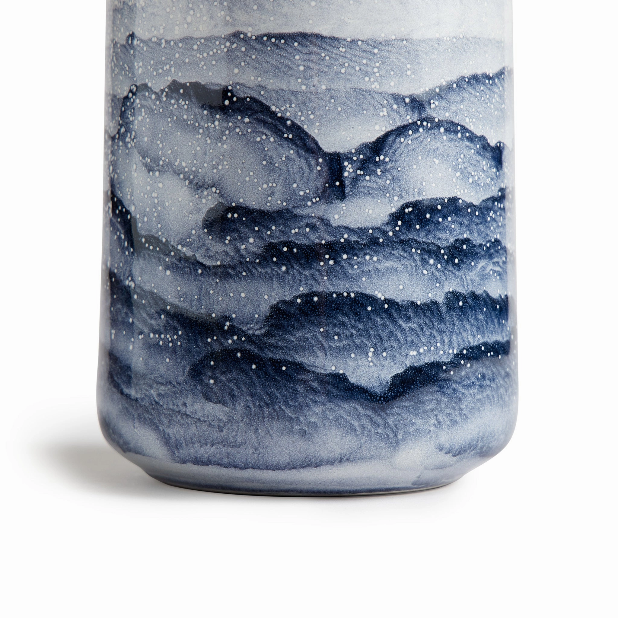 Tall Vase in Midnight and Opaque White Watercolor