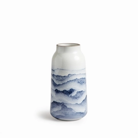 Tall Vase in Midnight and Opaque White Watercolornordic minimalist vase