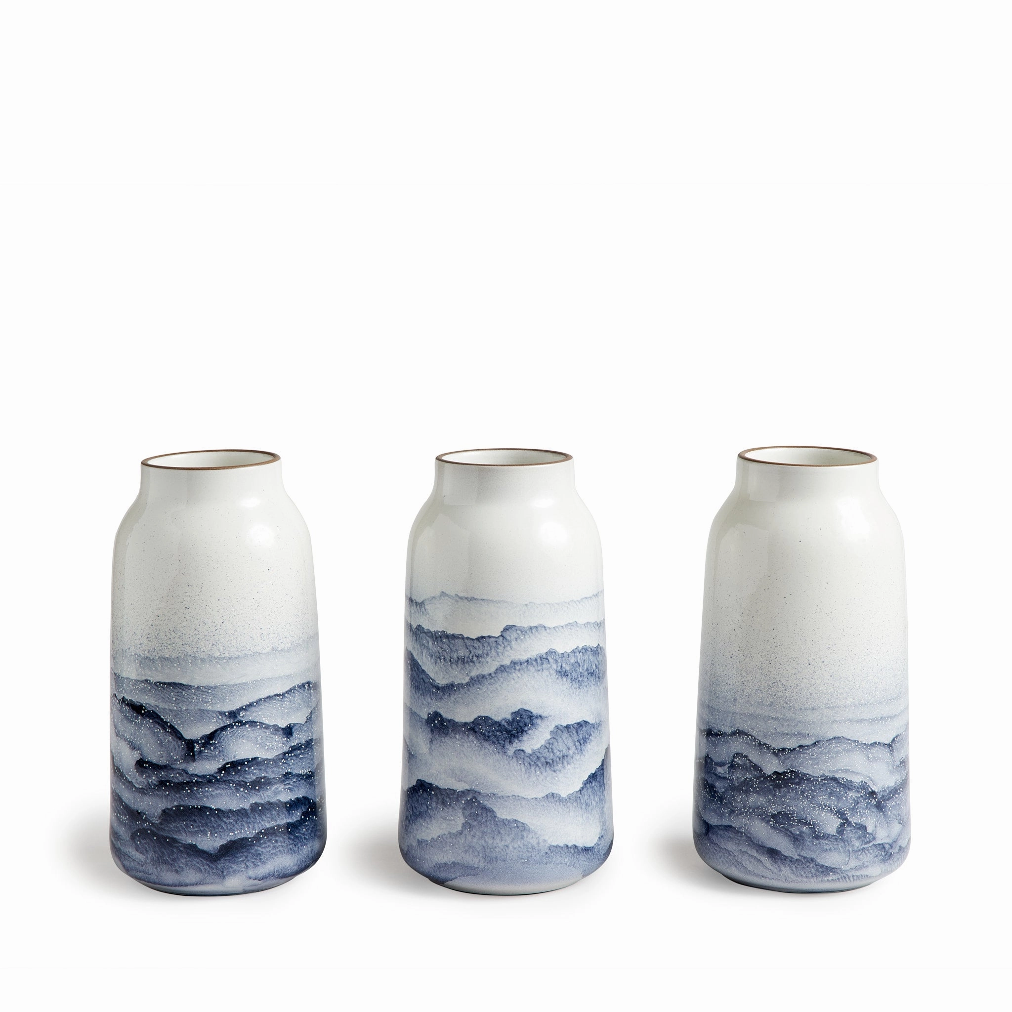 Tall Vase in Midnight and Opaque White Watercolor