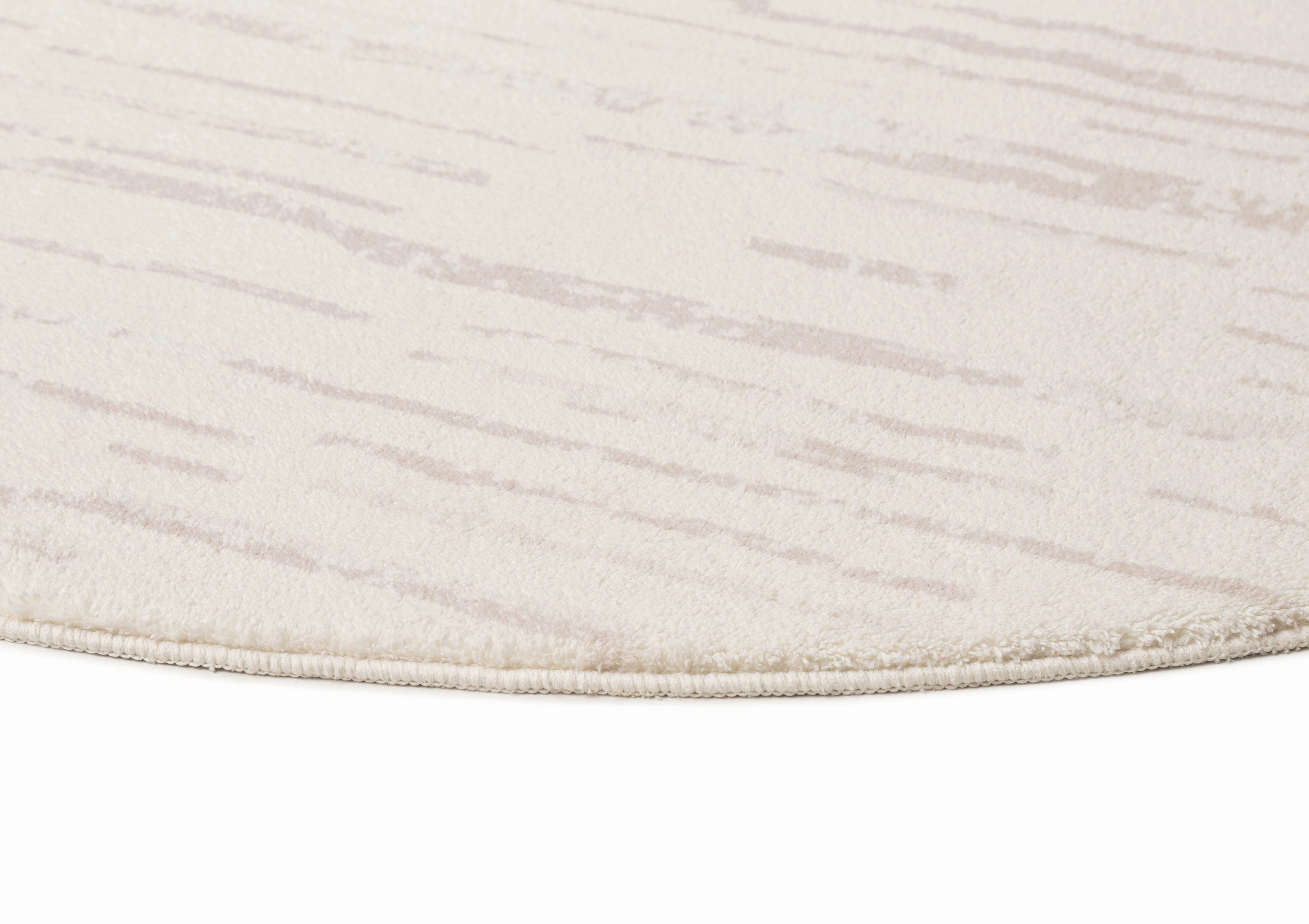 Tandara Grey and Cream Abstract Pattern Washable Round Rug