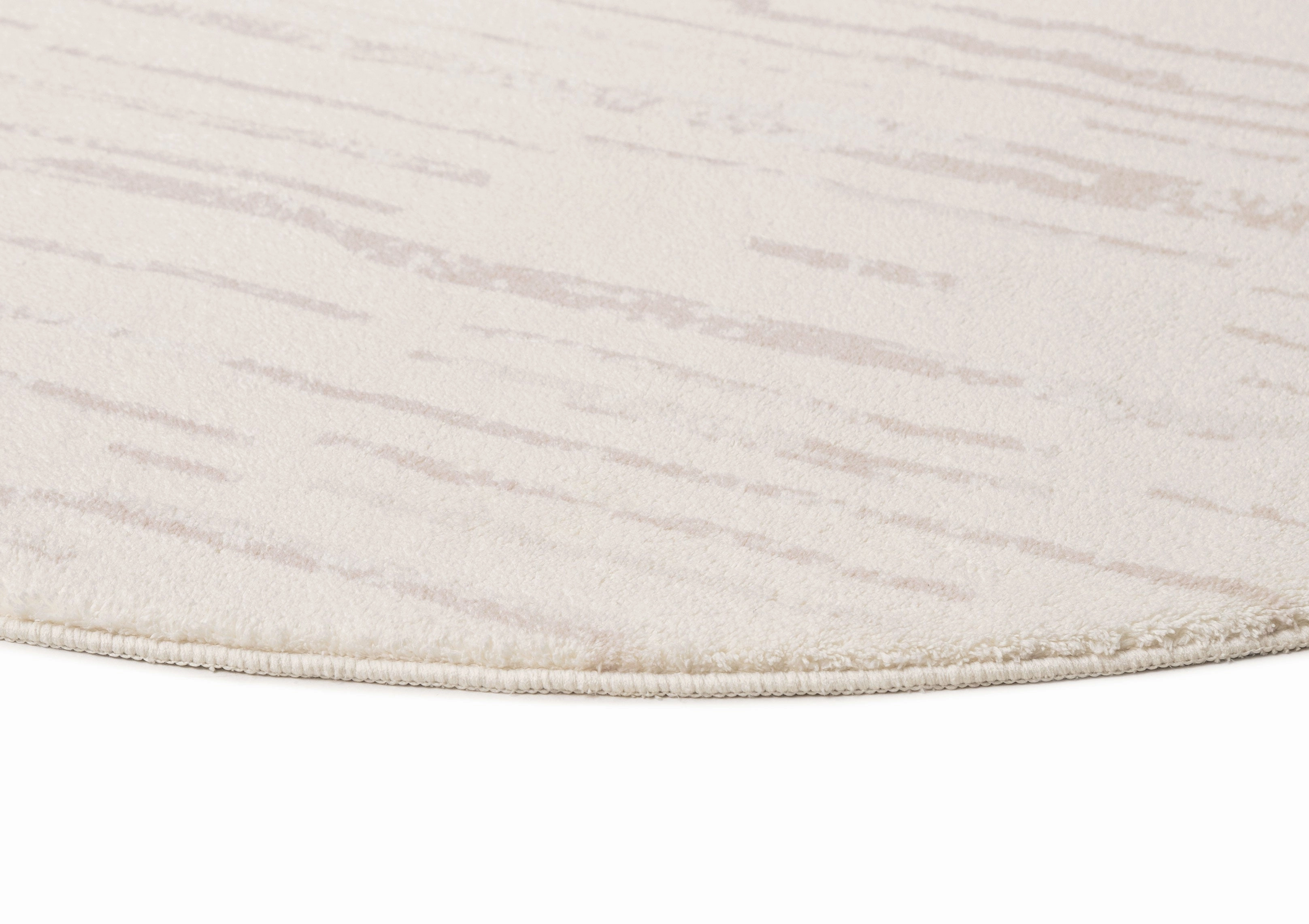 Tandara Grey and Cream Abstract Pattern Washable Round Rug