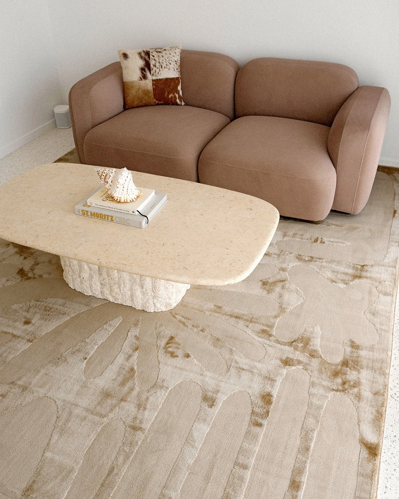 Tann Textured Abstract Neutral Washable Rug