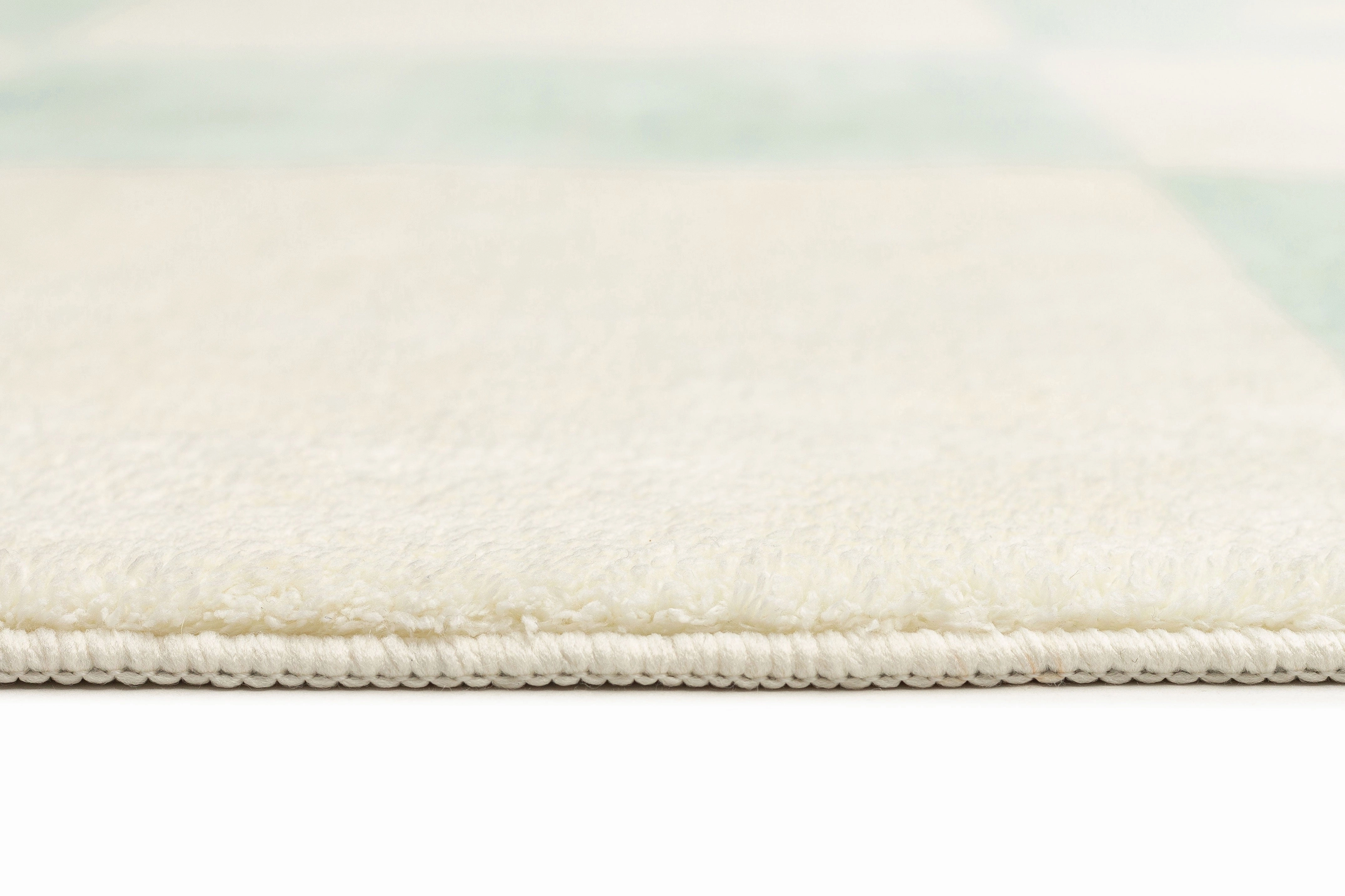 Tara Blue and Cream Checkered Washable Rug