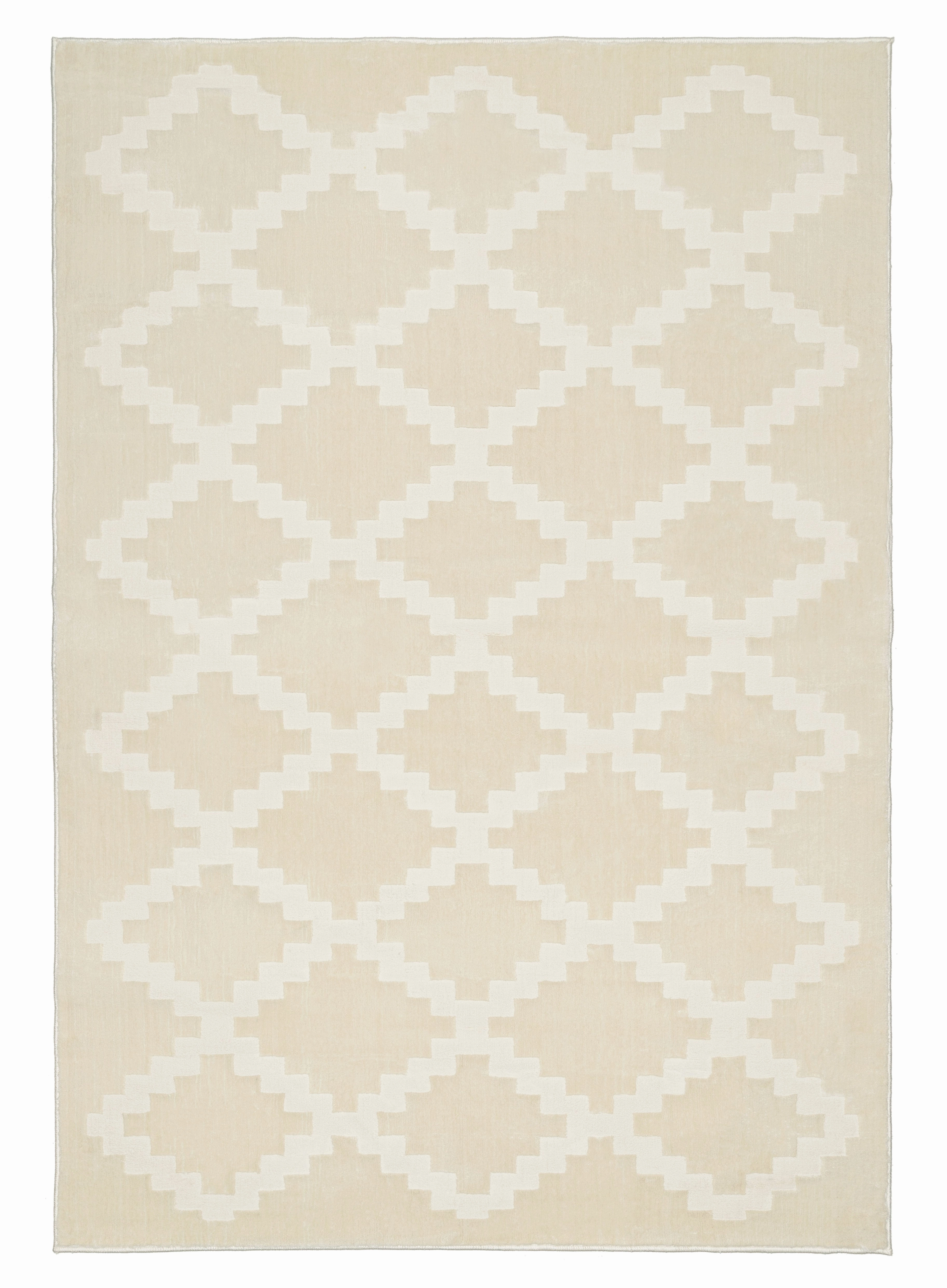 Tata Textured Diamond Neutral Washable Rugmodern color block patchwork rug