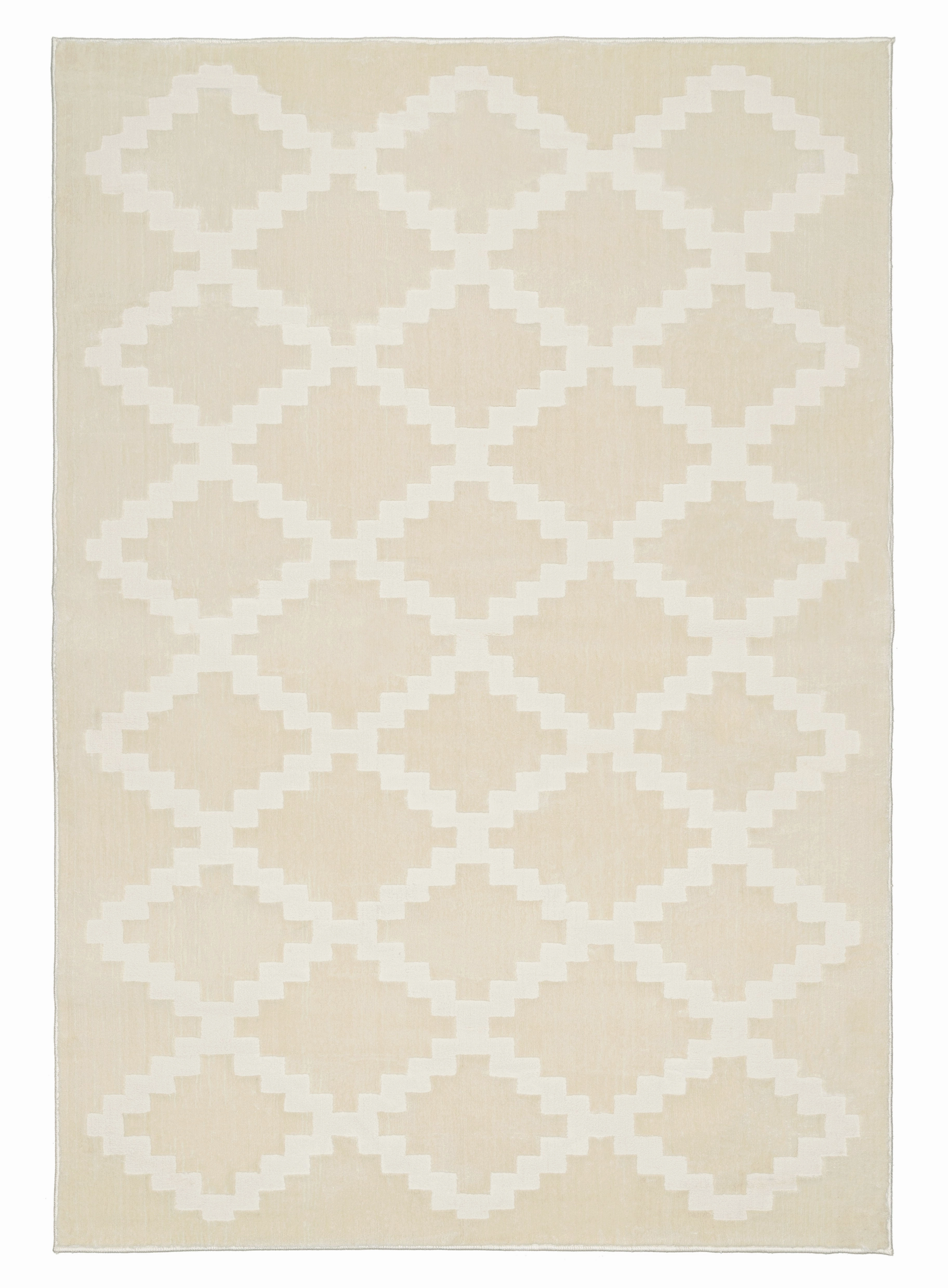 Tata Textured Diamond Neutral Washable Rugmodern color block patchwork rug