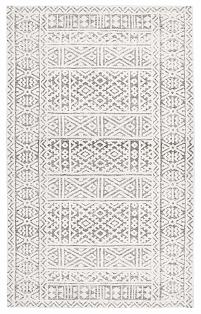 Tatiana Ivory and Grey Textured Tribal Rugmodern color block patchwork rug