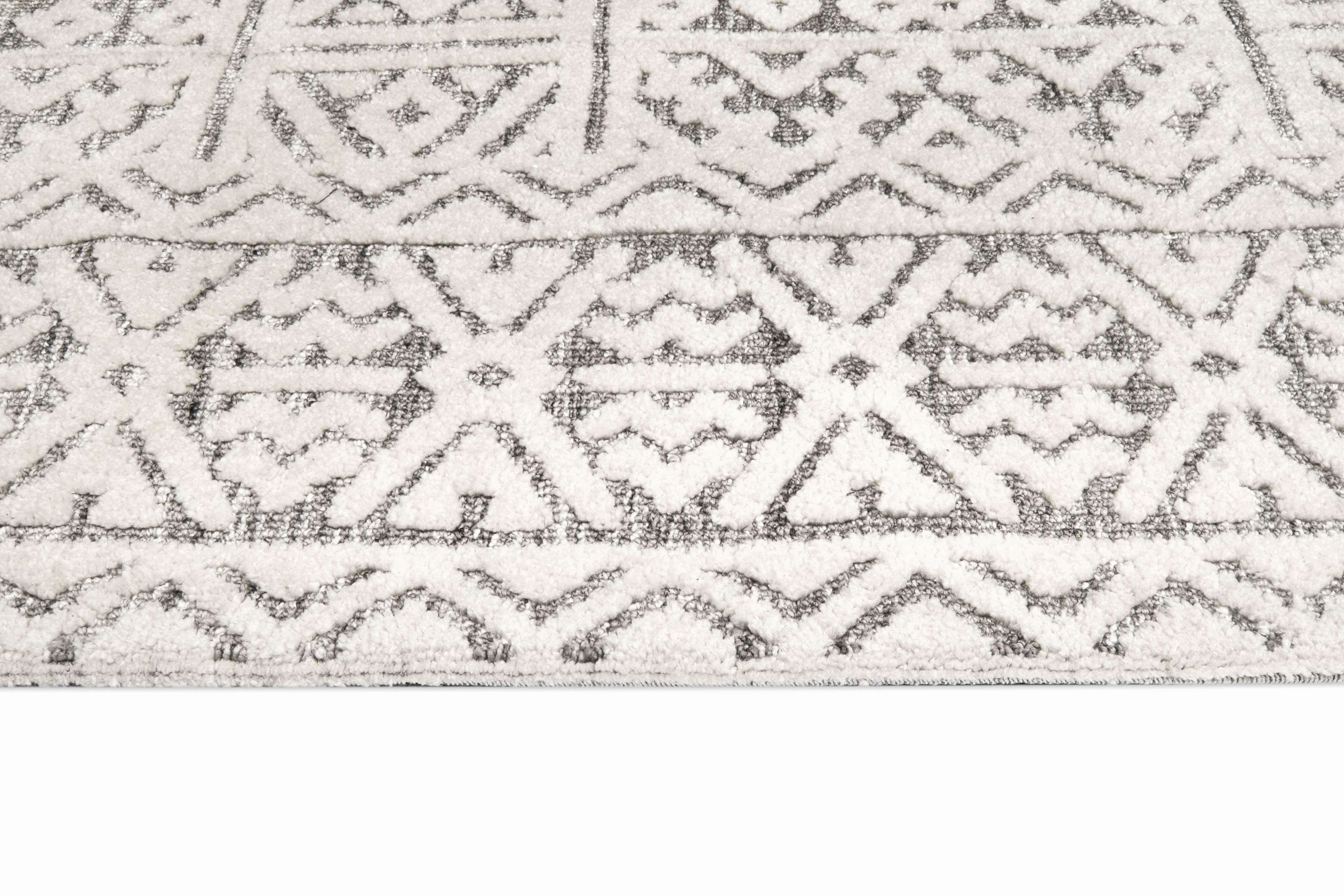 Tatiana Ivory and Grey Textured Tribal Rug
