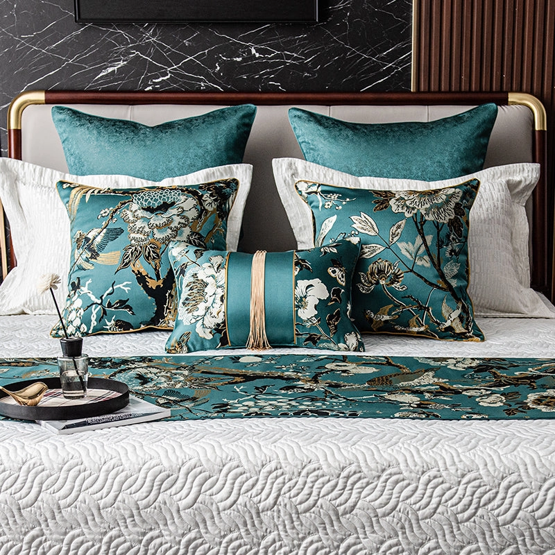 Teal Oriental Throw Cushionhome decoration ,modern home decor 