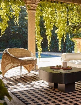 Thatcher Handwoven Indoor / Outdoor Rug by Sarah Sherman Samueloutdoor wrought iron plant stand