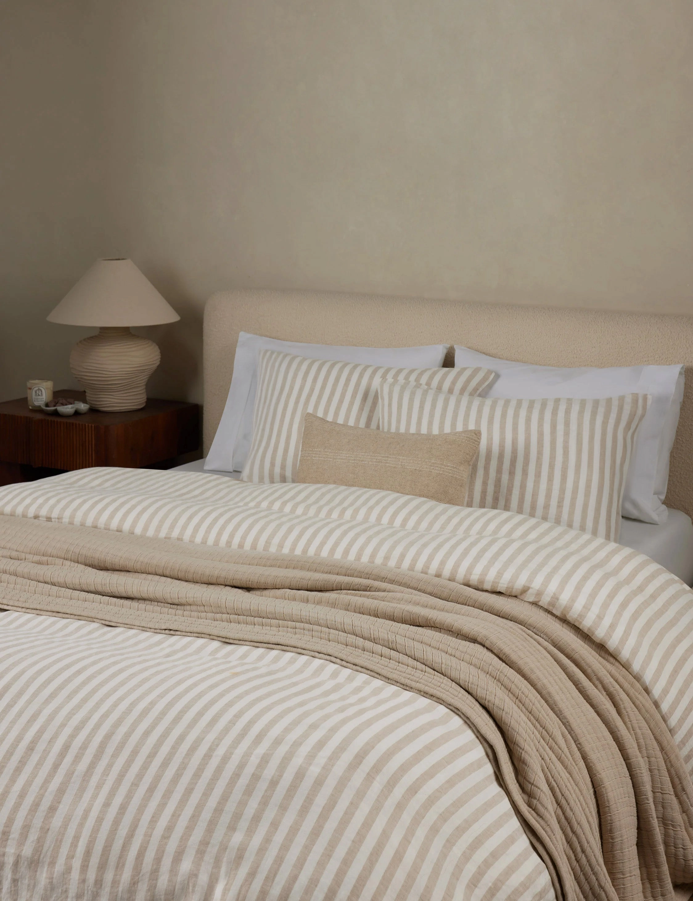 Thayer Striped European Flax Linen? Duvet Coverbedding sets ,throw blankets 