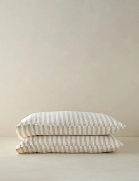 Thayer Striped European Flax Linen? Pillowcases (Set of 2)bedding sets ,throw blankets 