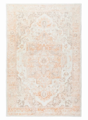 Theodora Orange and Beige Distressed Washable Rug *NO RETURNS UNLESS FAULTYmodern color block patchwork rug