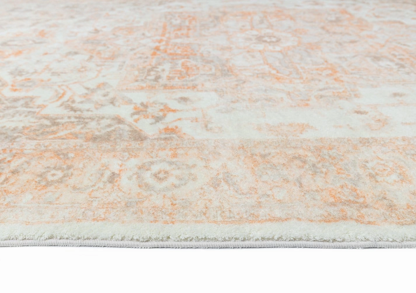 Theodora Orange and Beige Distressed Washable Runner Rug *NO RETURNS UNLESS FAULTY