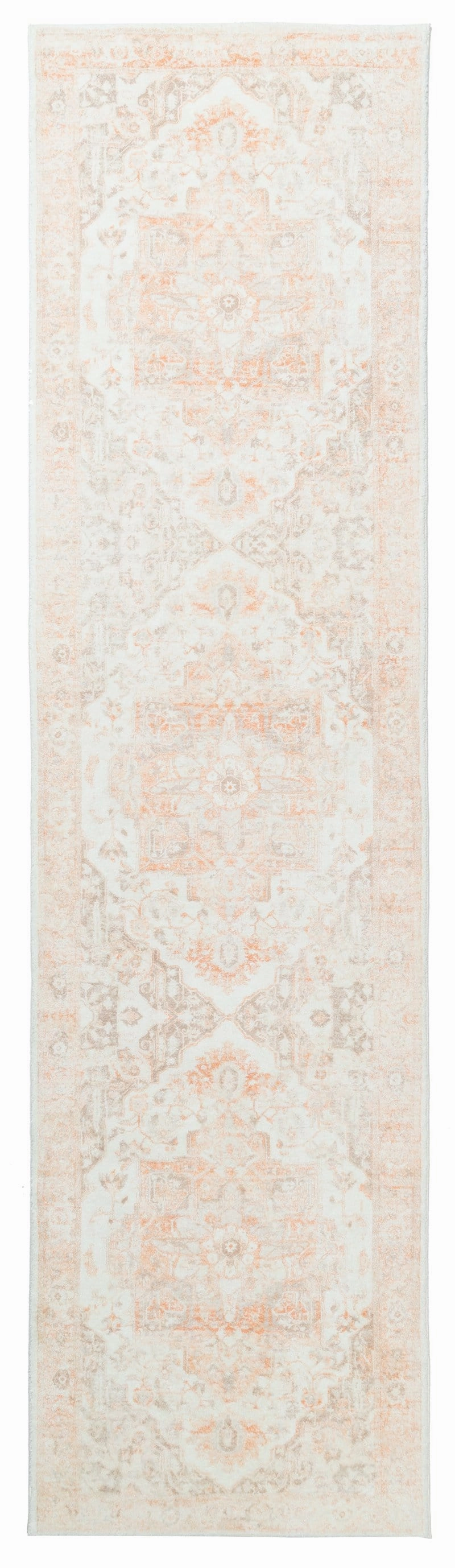 Theodora Orange and Beige Distressed Washable Runner Rug *NO RETURNS UNLESS FAULTYmodern color block patchwork rug