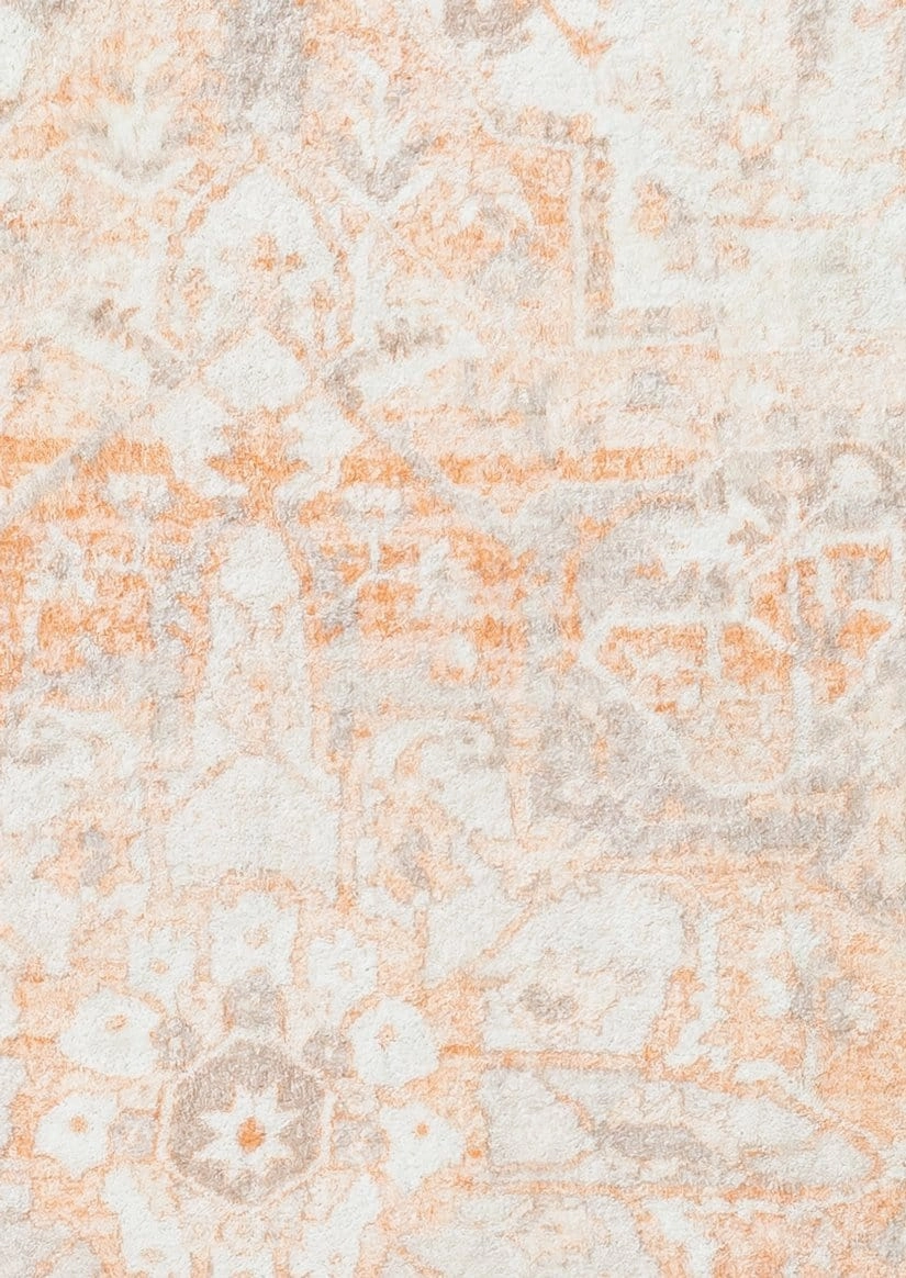 Theodora Orange and Beige Distressed Washable Runner Rug *NO RETURNS UNLESS FAULTY