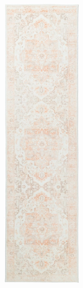 Theodora Orange and Beige Distressed Washable Runner Rug *NO RETURNS UNLESS FAULTYmodern color block patchwork rug