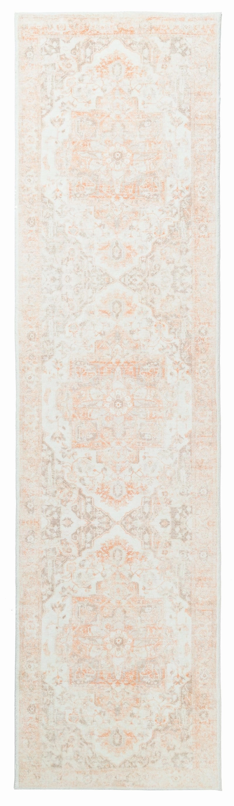 Theodora Orange and Beige Distressed Washable Runner Rug *NO RETURNS UNLESS FAULTYmodern color block patchwork rug