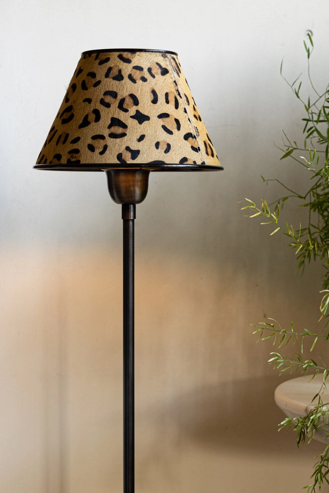Thin Table Lamp With Leopard Shade