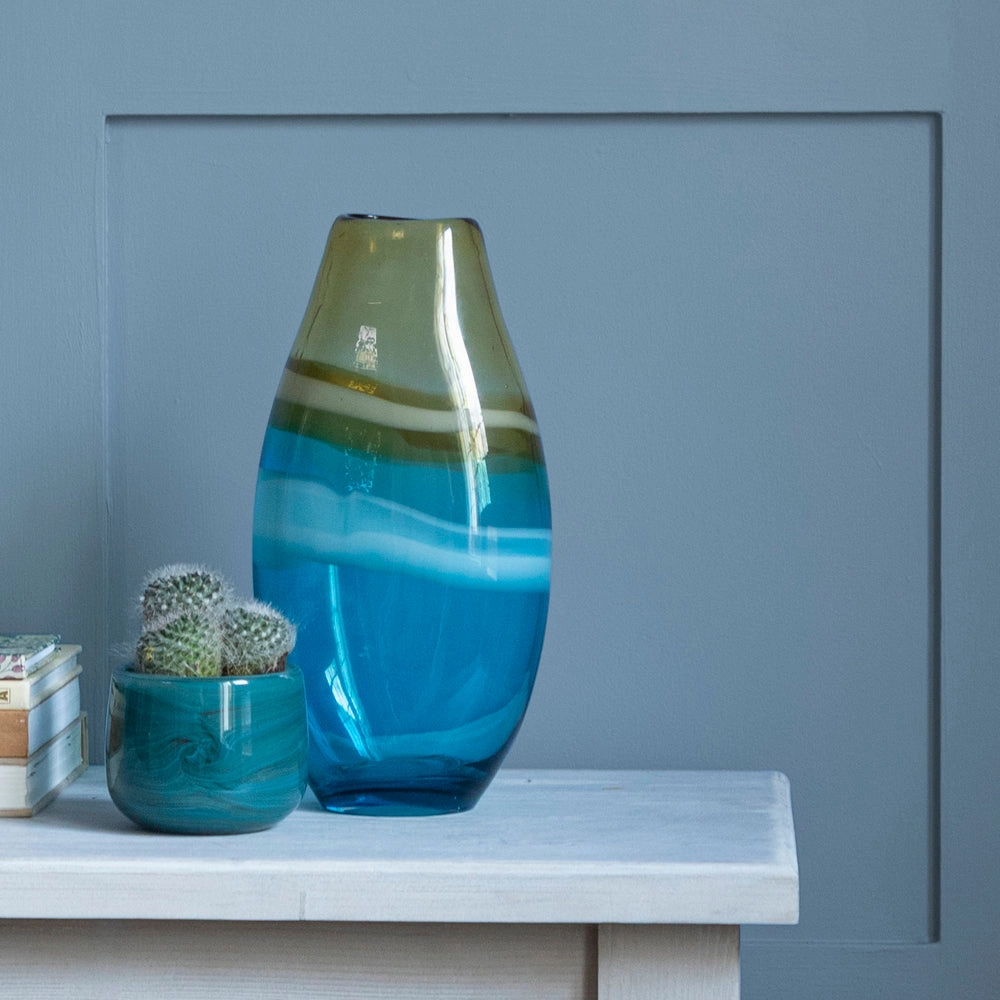 Thorin Hand-Blown Vase Aquamodern home decor ,home decor for bedroom 