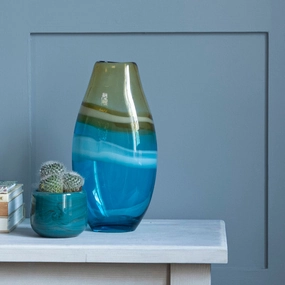 Thorin Hand-Blown Vase Aquamodern home decor ,home decor for bedroom 