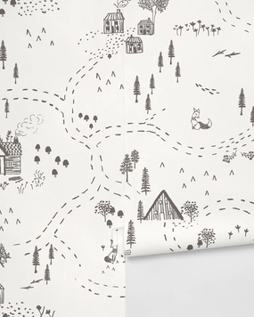 Through the Woods Wallpaper by Rylee   Crunordic style wall decor
