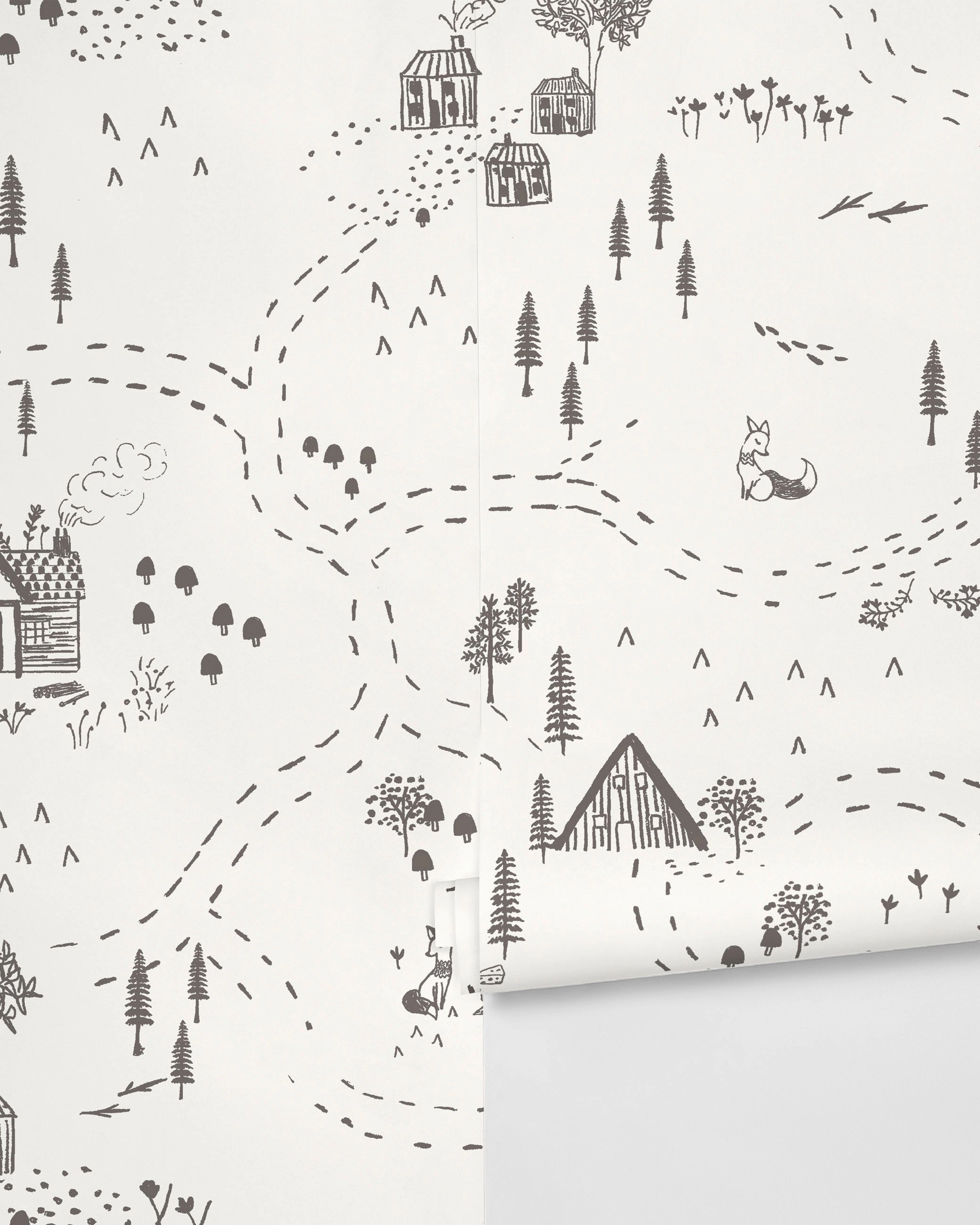 Through the Woods Wallpaper by Rylee   Crunordic style wall decor