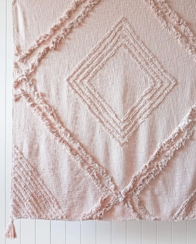 Throw Blanket - Burleigh - Blush - 125x150home decoration ,modern home decor 