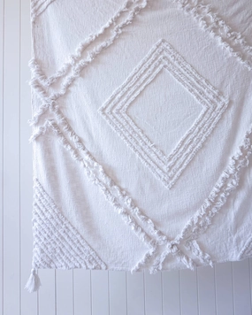 Throw Blanket - Burleigh - White - 125x150home decoration ,modern home decor 