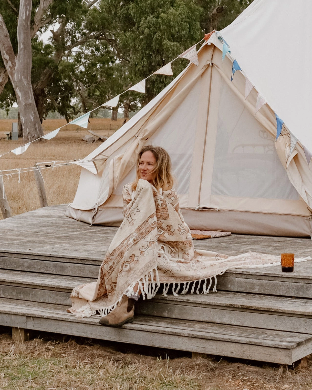 Tiana Brown and Beige Tribal Picnic Rug
