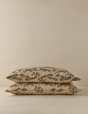 Tiger Hemp Pillowcase (Set of 2) by Sarah Sherman Samuelbedding sets ,throw blankets 