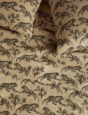 Tiger Hemp Sheet Set by Sarah Sherman Samuelbedding sets ,throw blankets 