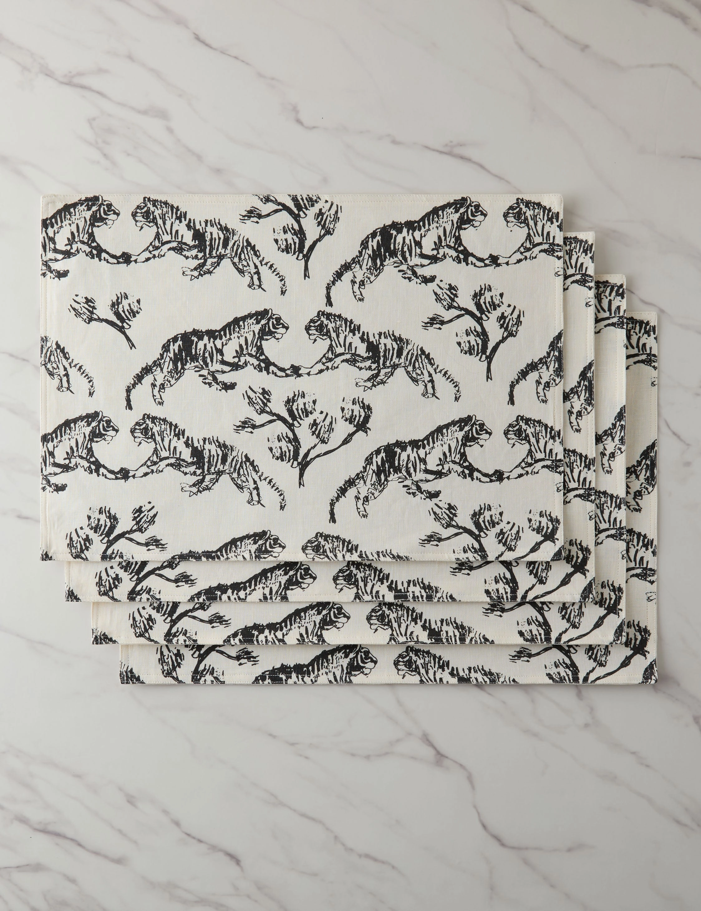 Tiger Linen Placemats (Set of 4) by Sarah Sherman Samuelhome decor ,wall decor 