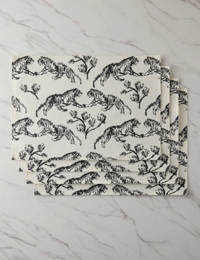 Tiger Linen Placemats (Set of 4) by Sarah Sherman Samuelhome decor ,wall decor 