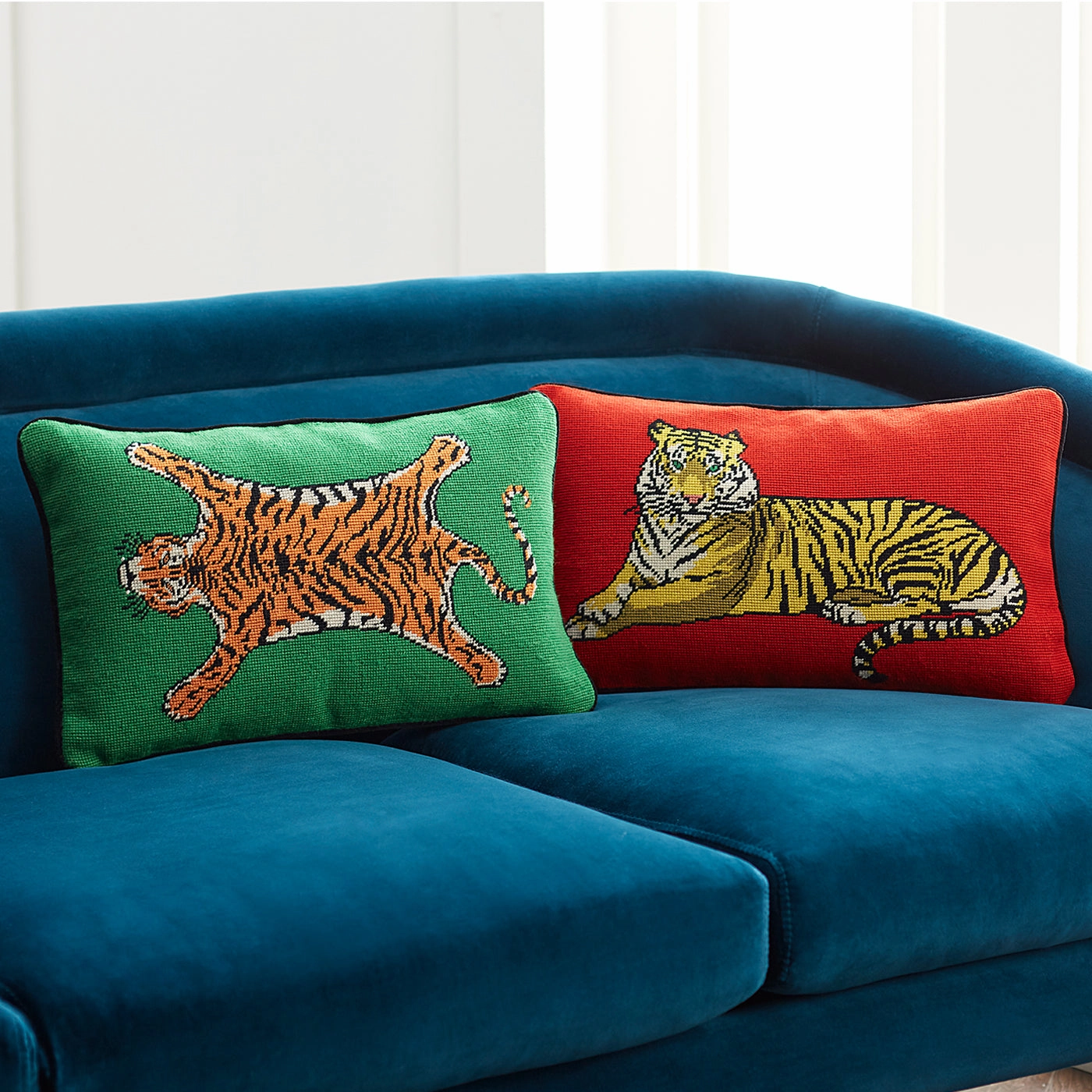 Tiger Needlepoint Pillow