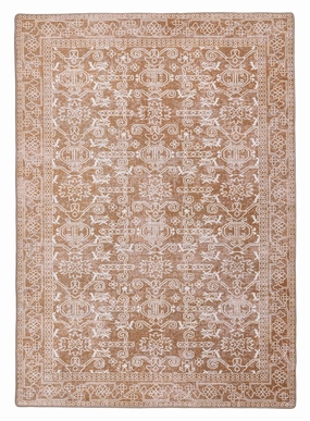 Tiki Brown Mustard Plush Rollie Pollie Playmatmodern color block patchwork rug