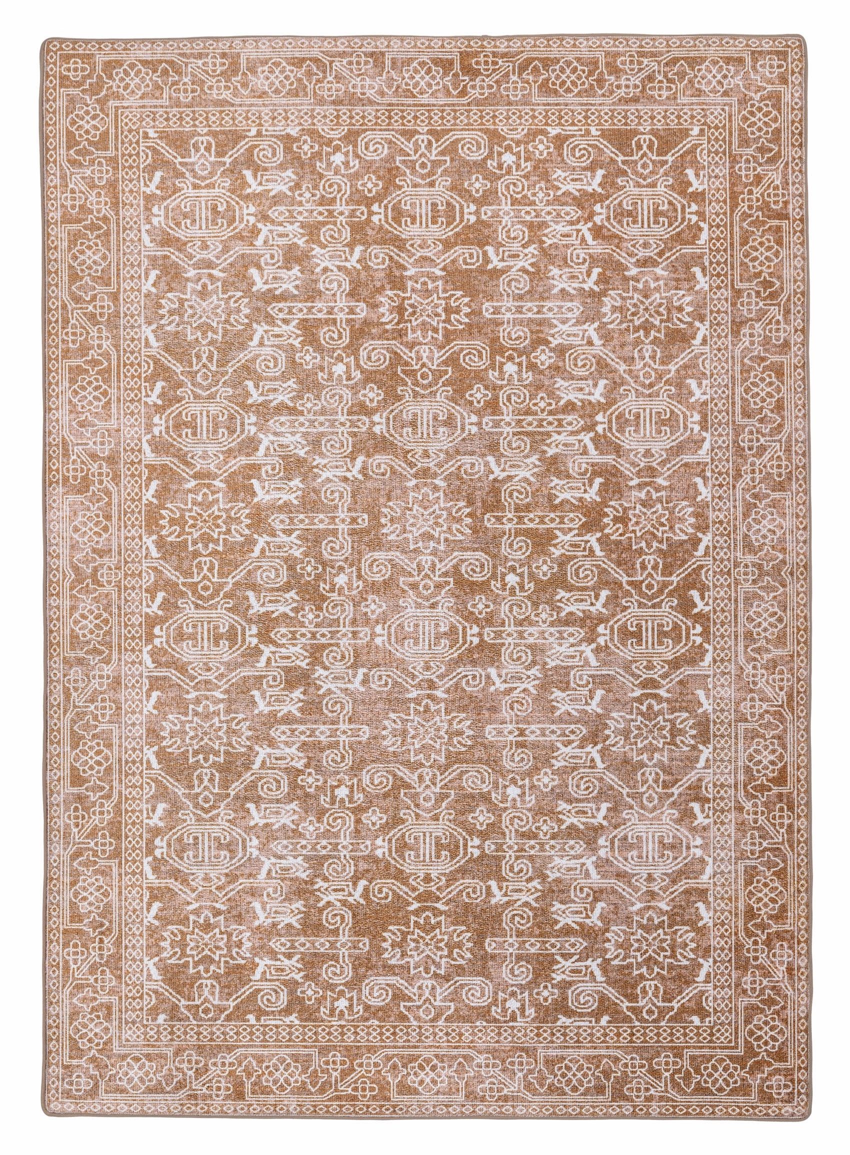 Tiki Brown Mustard Plush Rollie Pollie Playmatmodern color block patchwork rug